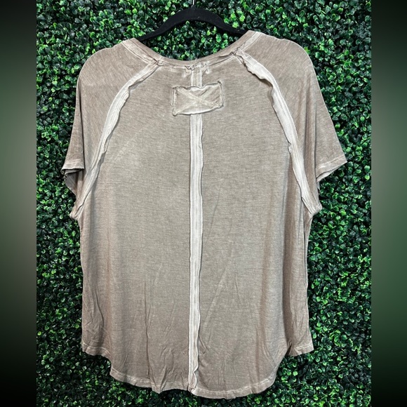 Zenana Washed Ultra Soft Jersey Reverse Seam Tee - Medium NEW - Picture 2 of 6